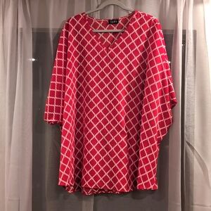 Red and white blouse